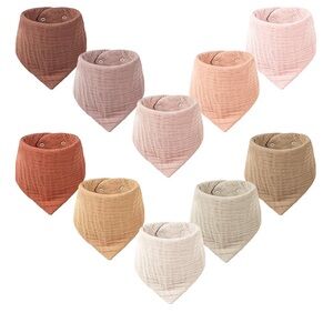 Konssy Muslin Baby Bibs 9 Pack Baby Bandana